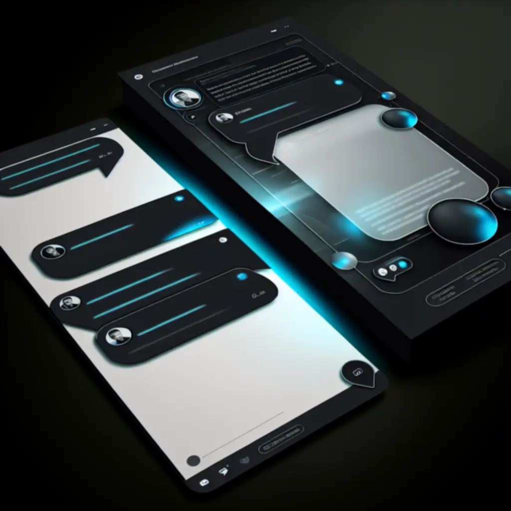 Voorbeeld van een moderne chatinterface in donkere stijl