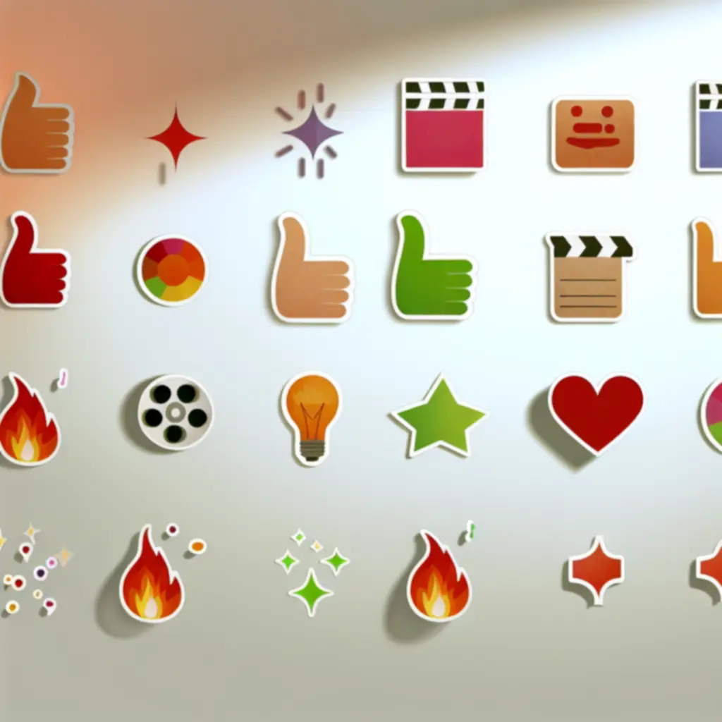 Voorbeeld van een set professionele chatstickers