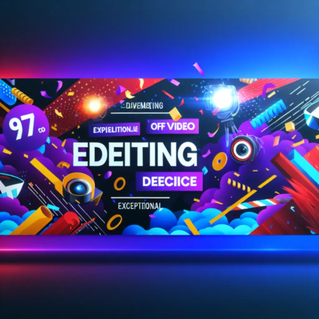 Banner met aanbieding voor videobewerkingspakketten