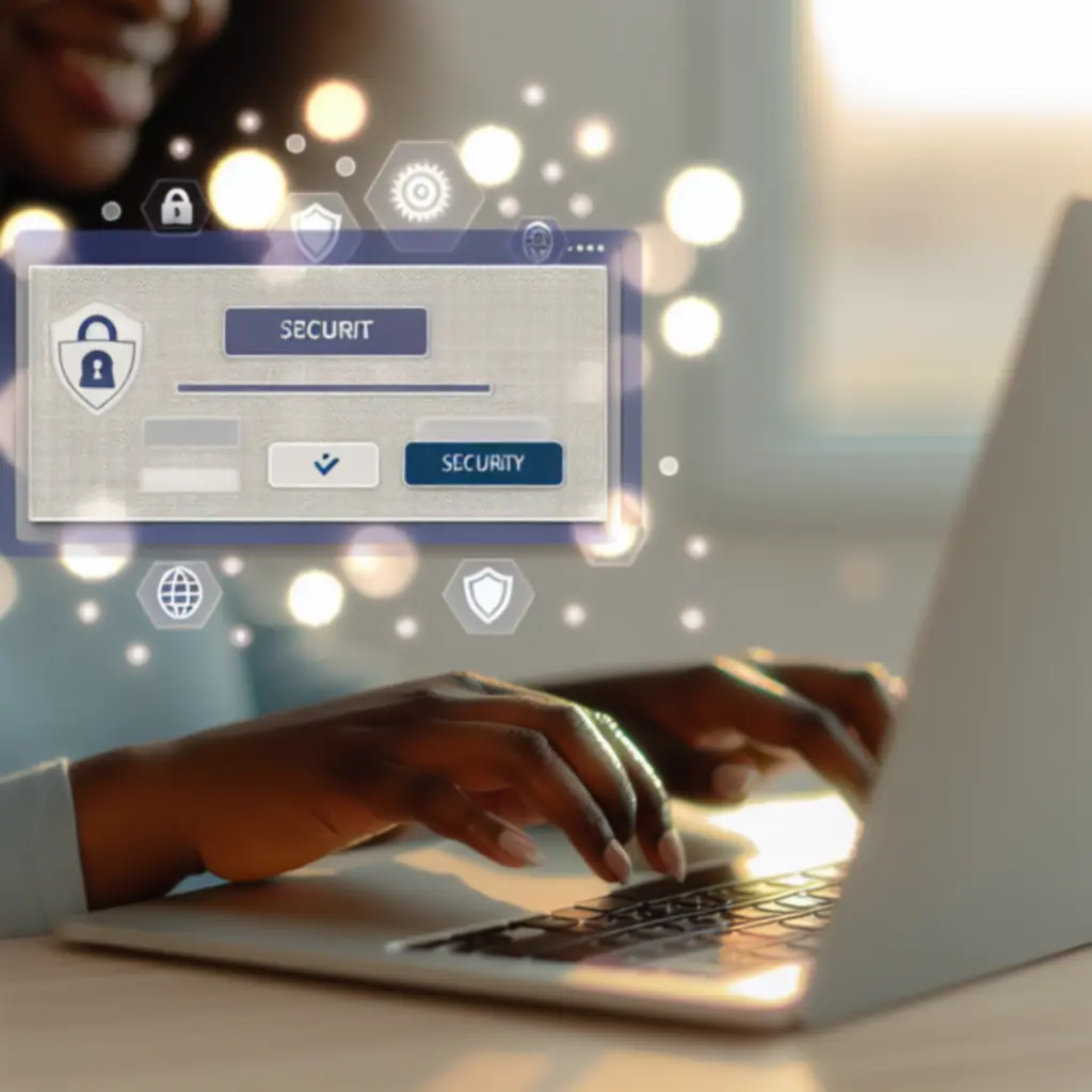 Veilige online betaling op een laptop