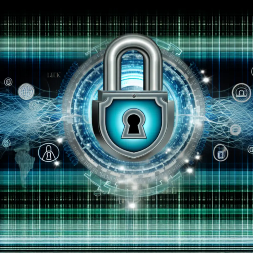 Beveiligingsvisual met slot en versleuteling