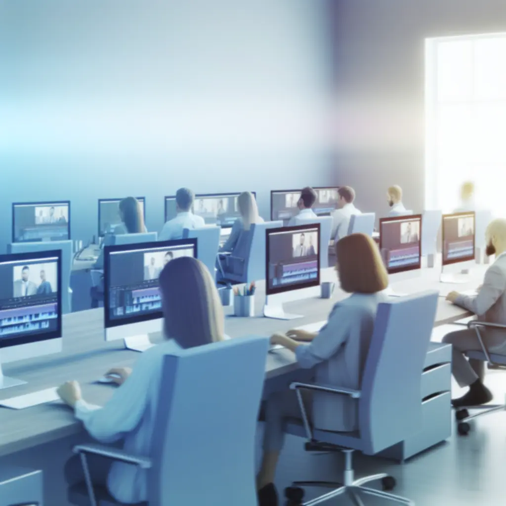 Supportteam van de videostudio aan het werk